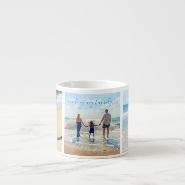 Custom Your Family Photo Collage Text Espresso Mug (Front)