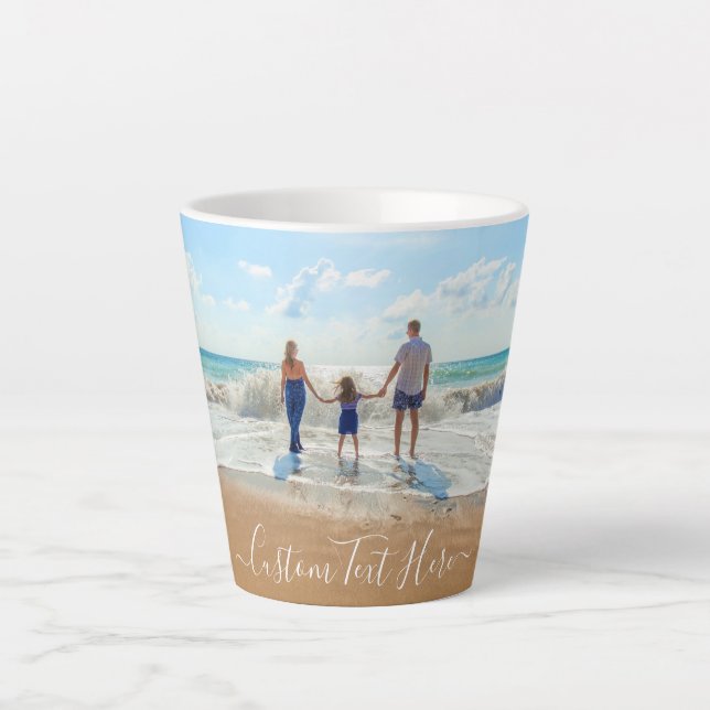 Custom Your Favorite Photo Latte Mug with Text (Front)