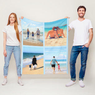 Custom Your Favourite Photo Collage Fleece Blanket