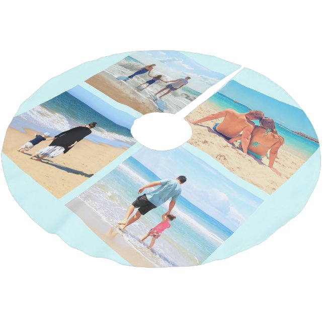 Custom Your Favourite Photo Collage Tree Skirt Gif (Angled)