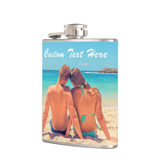 Custom Your Favourite Photo Flask Gift with Text (Left)