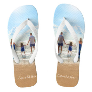 Custom Your Favourite Photo Flip Flops with Text