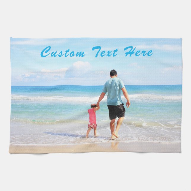 Custom Your Favourite Photo Kitchen Towel with Tex (Horizontal)