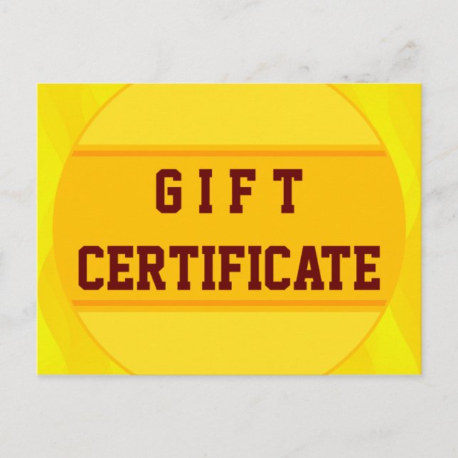 Custom your Gift Certificate with text & backgr. Postcard (Front)