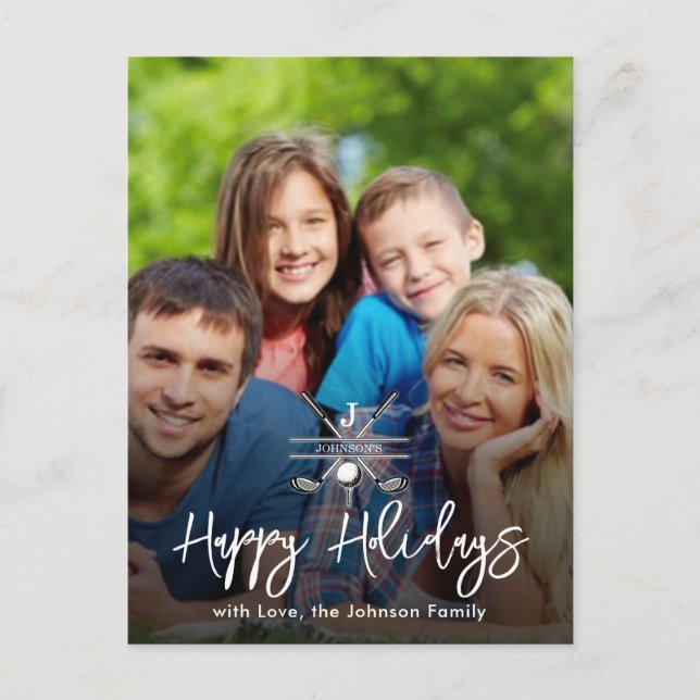 Custom Your Image Golf Holiday Design Postcard (Front)