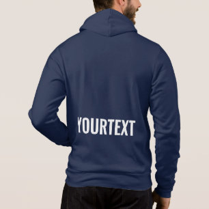 Custom Your Image Text Mens Modern Back Side Print Hoodie