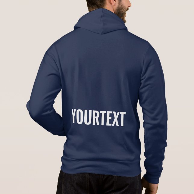 Custom Your Image Text Mens Modern Back Side Print Hoodie (Back)