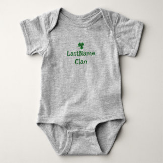 Custom Your Irish Clan Shamrock T-Shirt - kids Baby Bodysuit