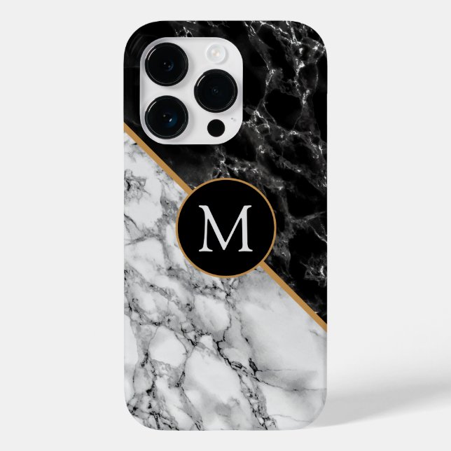 Custom Your Letter iPhone Case Marble Design (Back)