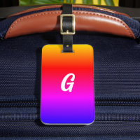 Custom Your Letter Luggage Tag Rainbow Colours