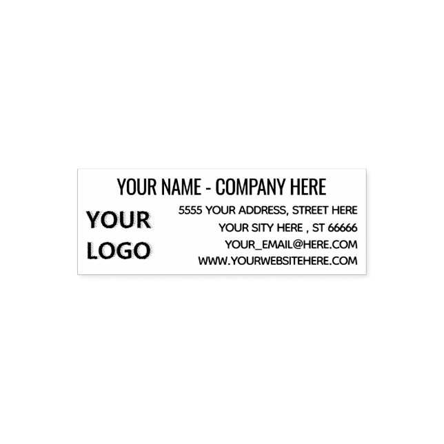 Custom Your Logo Info Address Self-inking Stamp (Design)