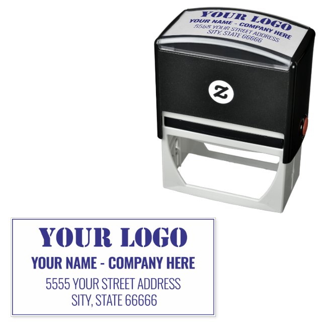 Custom Your Logo Name Address Self-Inking Stamp (In Situ)