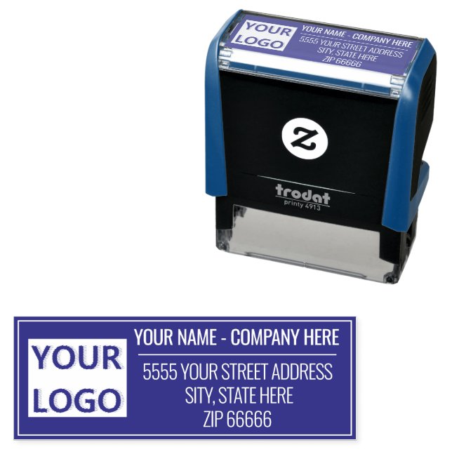 Custom Your Logo Name Return Address Colour Stamp (In Situ)