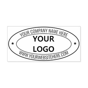 Custom Your Logo Name Website Info Oval Stamp