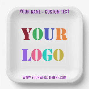 Custom Your Logo or Photo and Text Paper Plates