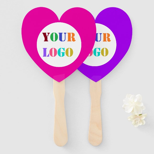Custom Your Logo or Photo Hand Fan Choose Colour (Front and Back)