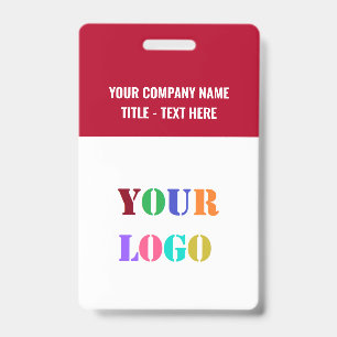 Custom Your Logo or Photo Text Name Business Badge ID Badge