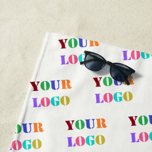Custom Your Logo Photo Beach Towel Promotional (In Situ)