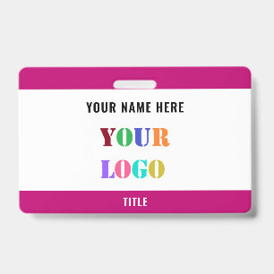 Custom Your Logo Photo Name Title Business Badge ID Badge