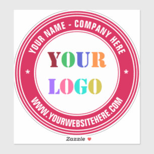 Custom Your Logo Text and Colours Round Sticker