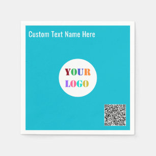 Custom Your Logo Text and QR Code Business Napkins