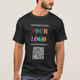 Custom Your Logo Text and QR Code Business T-Shirt