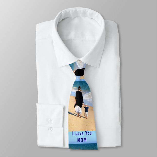 Custom Your Mum Photo Neck Tie Gift with Text (Tied)