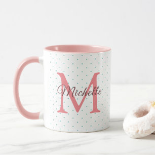 Custom Your Name Charisma Red Initial Monogram Mug