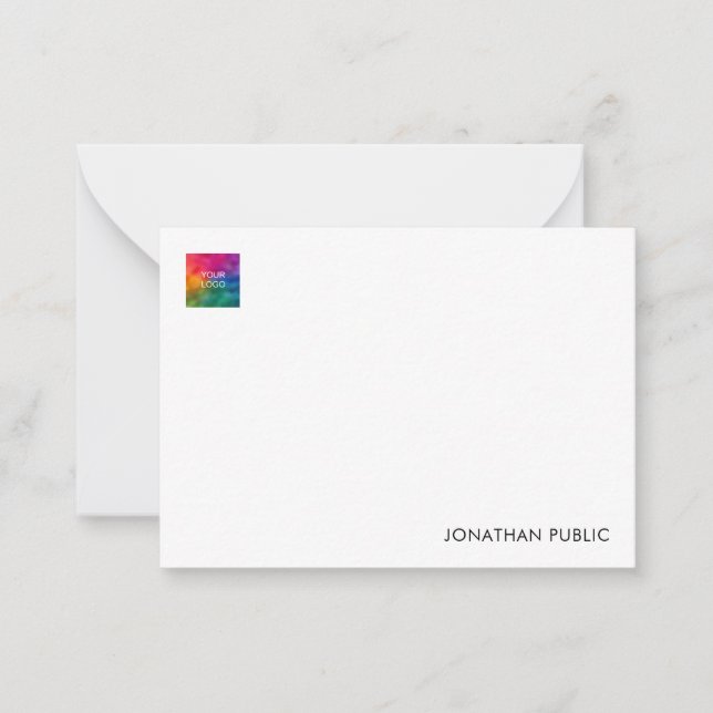 Custom Your Name Company Logo Here Elegant Card (Front)