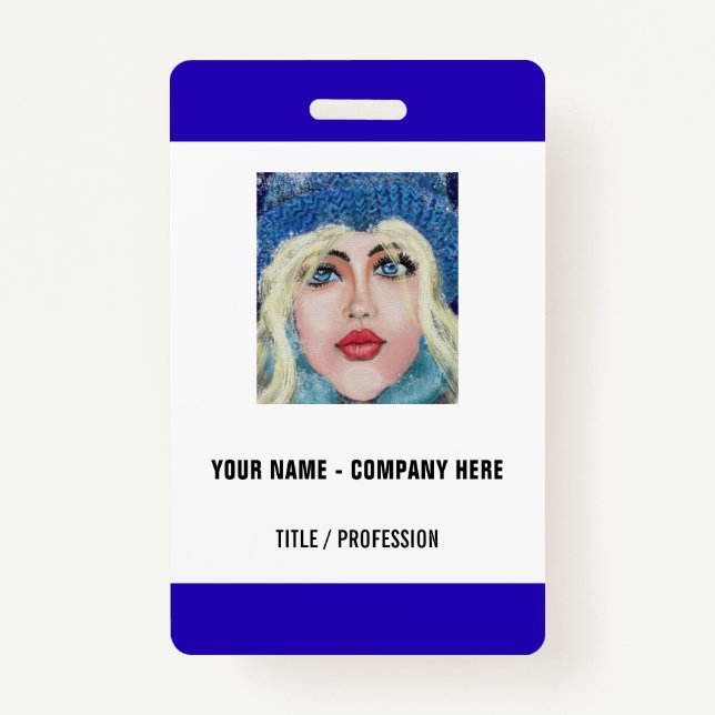 Custom Your Name Info Photo Business Badge ID Badge (Back)