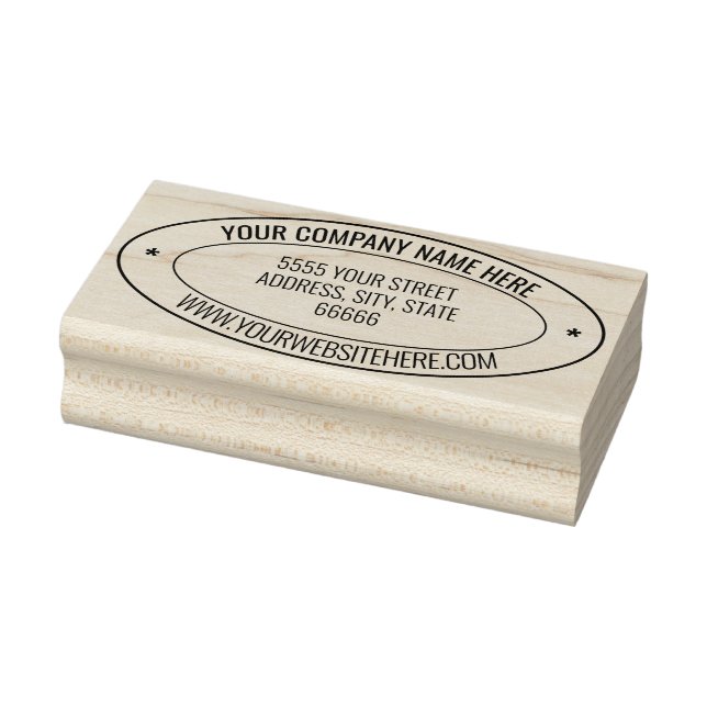 Custom Your Name Website Address Oval Rubber Stamp (Stamp)