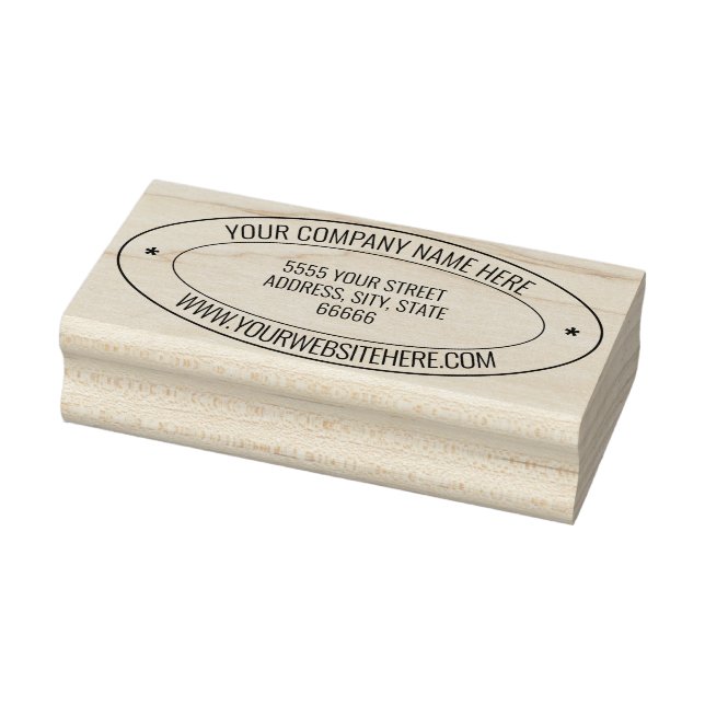 Custom Your Name Website Address Oval Rubber Stamp (Stamp)