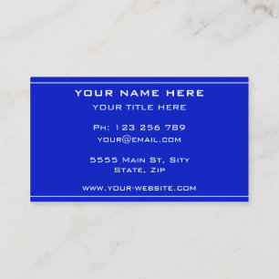 Custom Your Own Design Blue Business Card