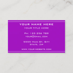Custom Your Own Design Purple Business Card