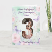 Custom Your Own Photo Girl's 3rd Birthday Card