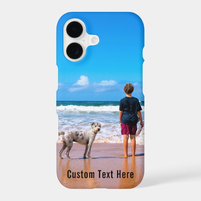 Custom Your Pet Photo iPhone Case with Text Name (Back)