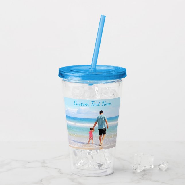 Custom Your Photo Acrylic Tumbler with Text (Back Ice)