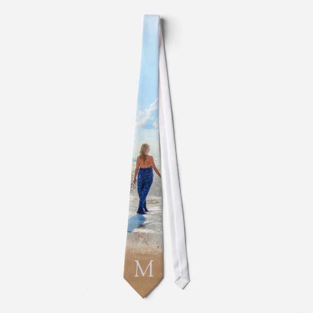 Custom Your Photo and Letter Monogram Neck Tie (Front)