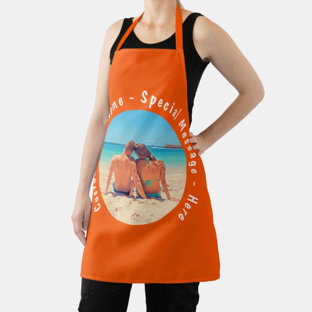 Custom Your Photo and Text Apron Choose Colours (Insitu)