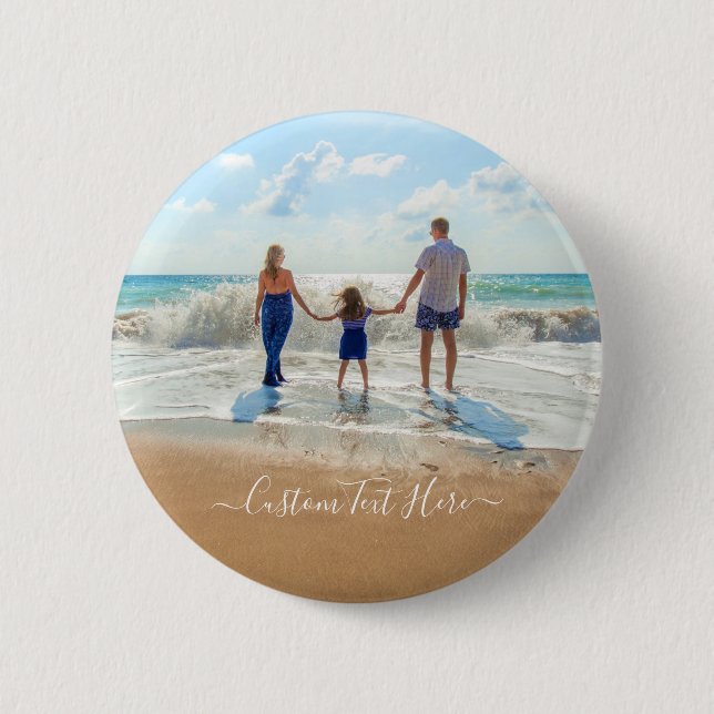 Custom Your Photo and Text Button (Front)