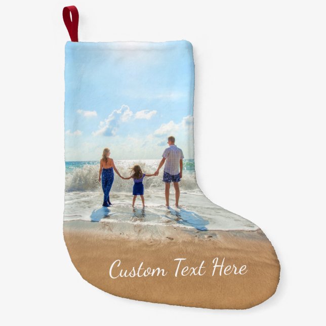 Custom Your Photo and Text Christmas Stocking (Front)