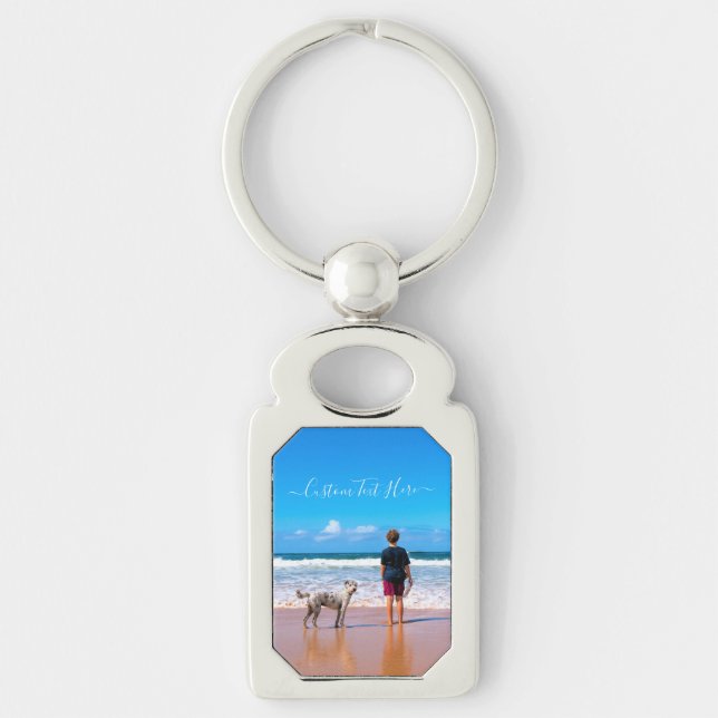 Custom Your Photo and Text Keychain Gift (Front)