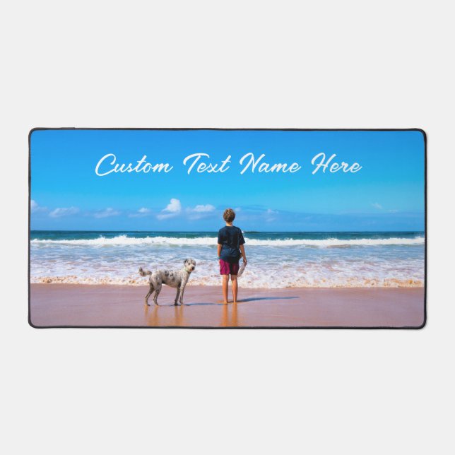 Custom Your Photo and Text Personalised Desk Mat (Front)