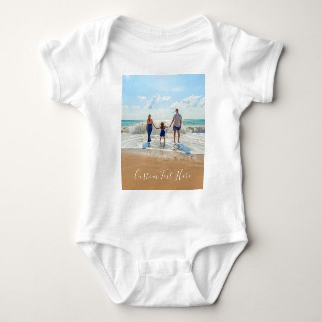 Custom Your Photo Baby Bodysuit with Text (Front)