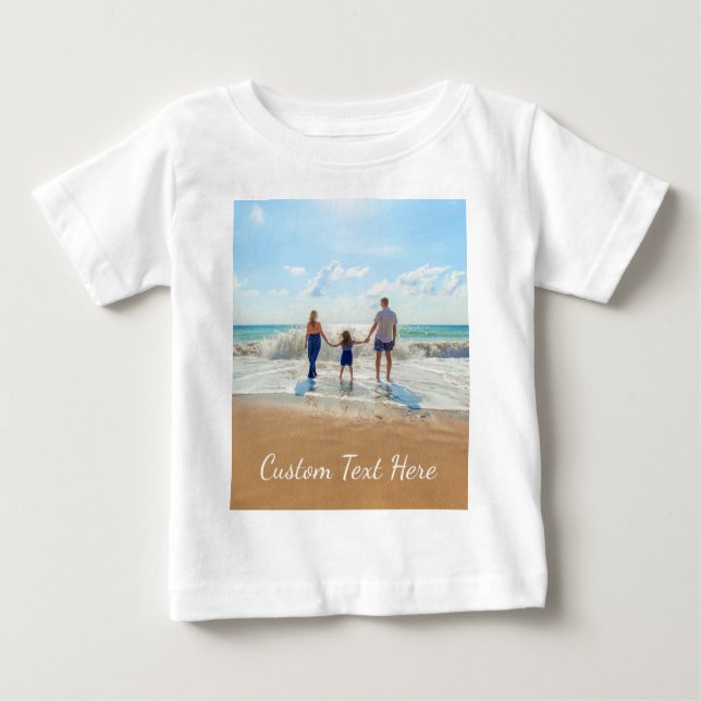 Custom Your Photo Baby T-Shirt with Text (Front)