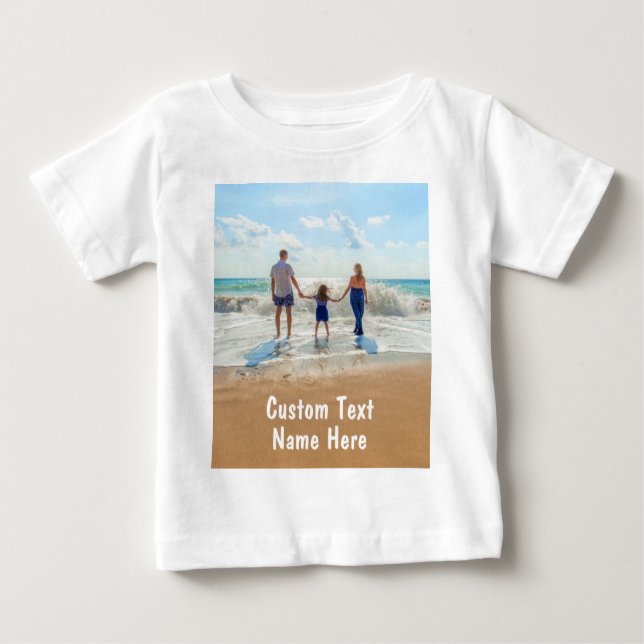 Custom Your Photo Baby T-Shirt with Text (Front)
