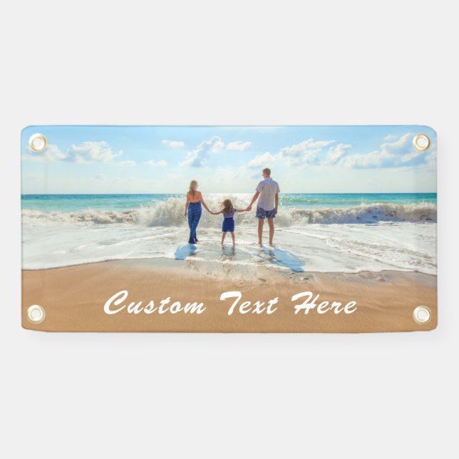 Custom Your Photo Banner with Text Personalised (Horizontal)