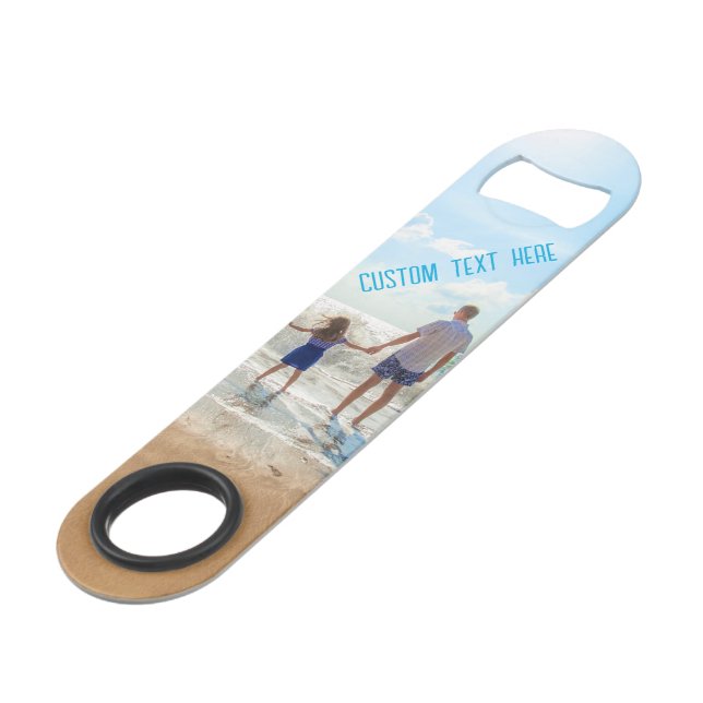 Custom Your Photo Bar Key with Text (Back Angled)