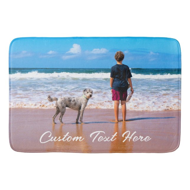 Custom Your Photo Bath Mat with Text Name (Front)