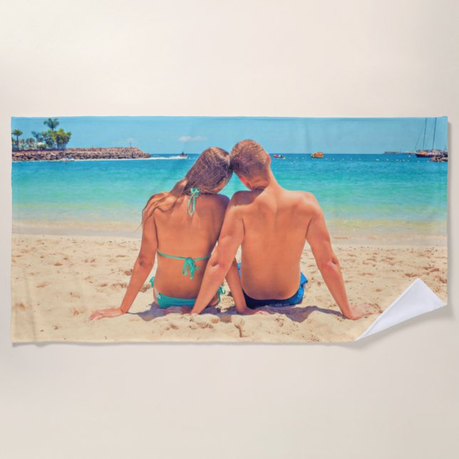 Custom Your Photo Beach Towel Personalised Gift (Front)